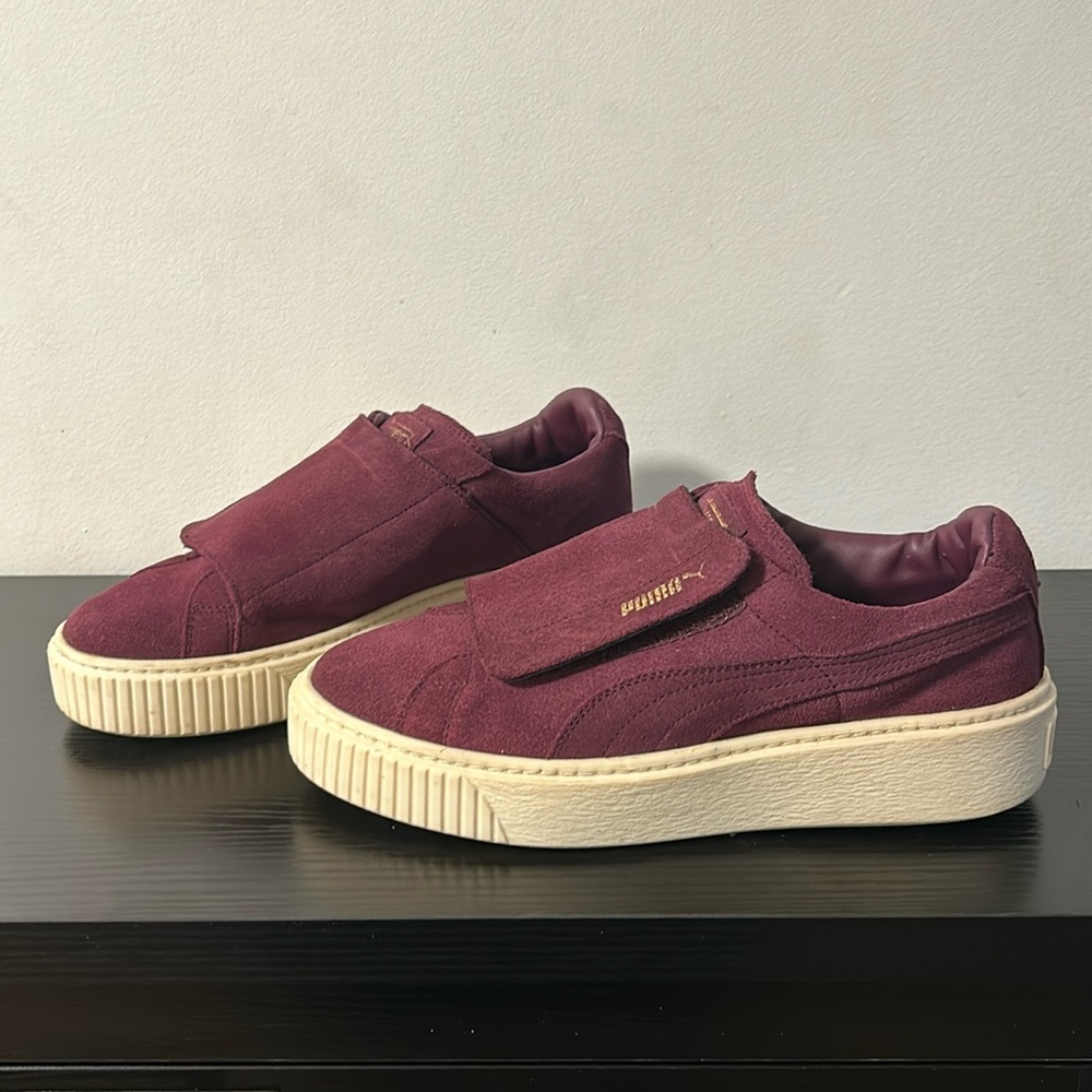 Puma plum color sneaker wedge